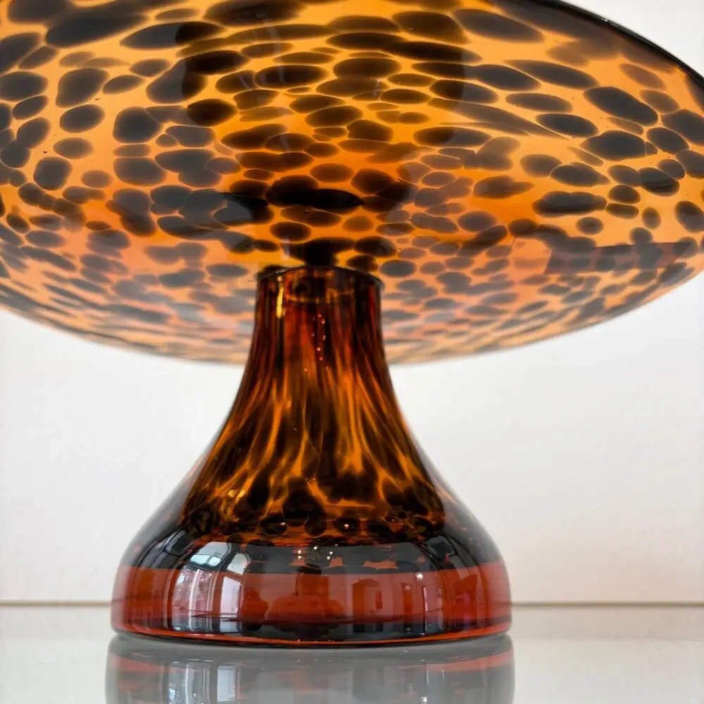Rachel Zoe Tortoise Glass Footed Cake Stand 10in NEW